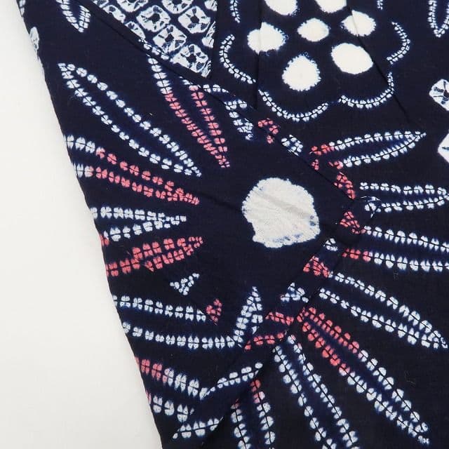 m1440＊美品 有松鳴海絞り 夏着物 綿 手縫い仕立て 高級浴衣