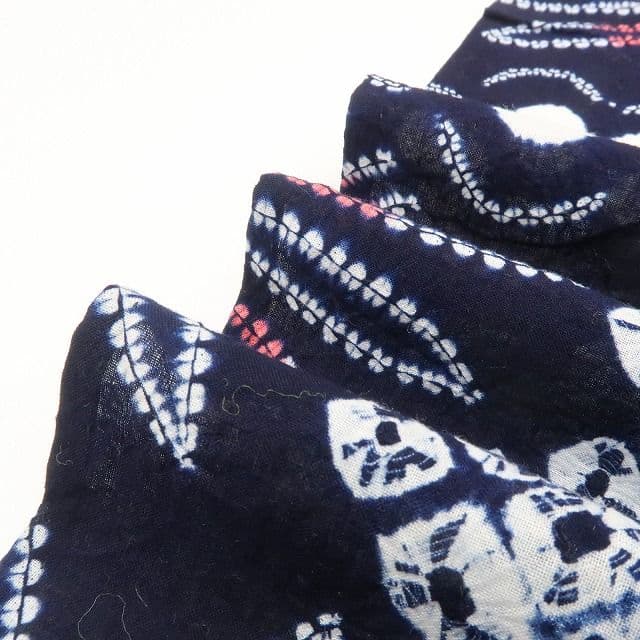 m1440＊美品 有松鳴海絞り 夏着物 綿 手縫い仕立て 高級浴衣