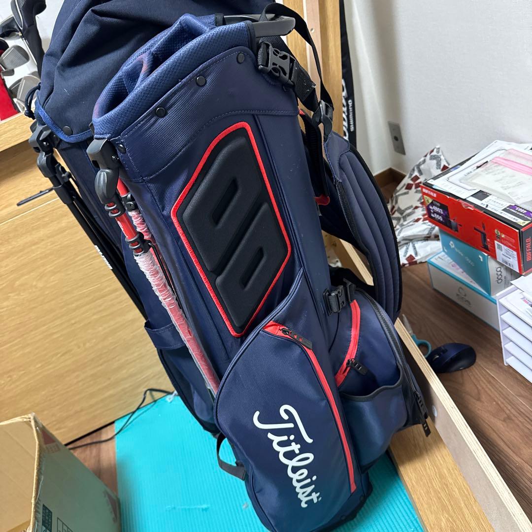 タイトリスト　キャディバッグ　保管のみ　ネイビー　レッド