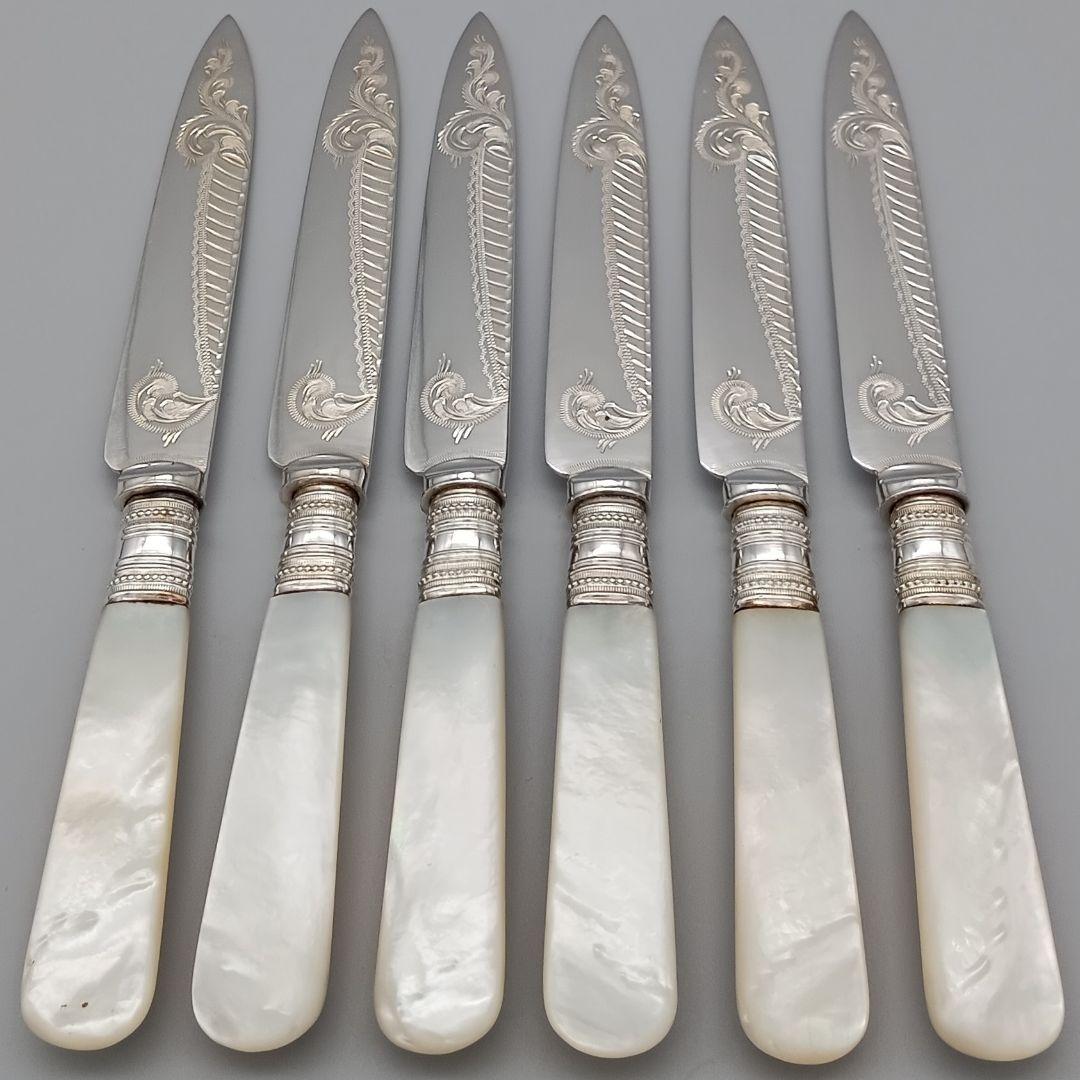 イギリス 白蝶貝 カトラリー 24本セット デザートフォーク ナイフ