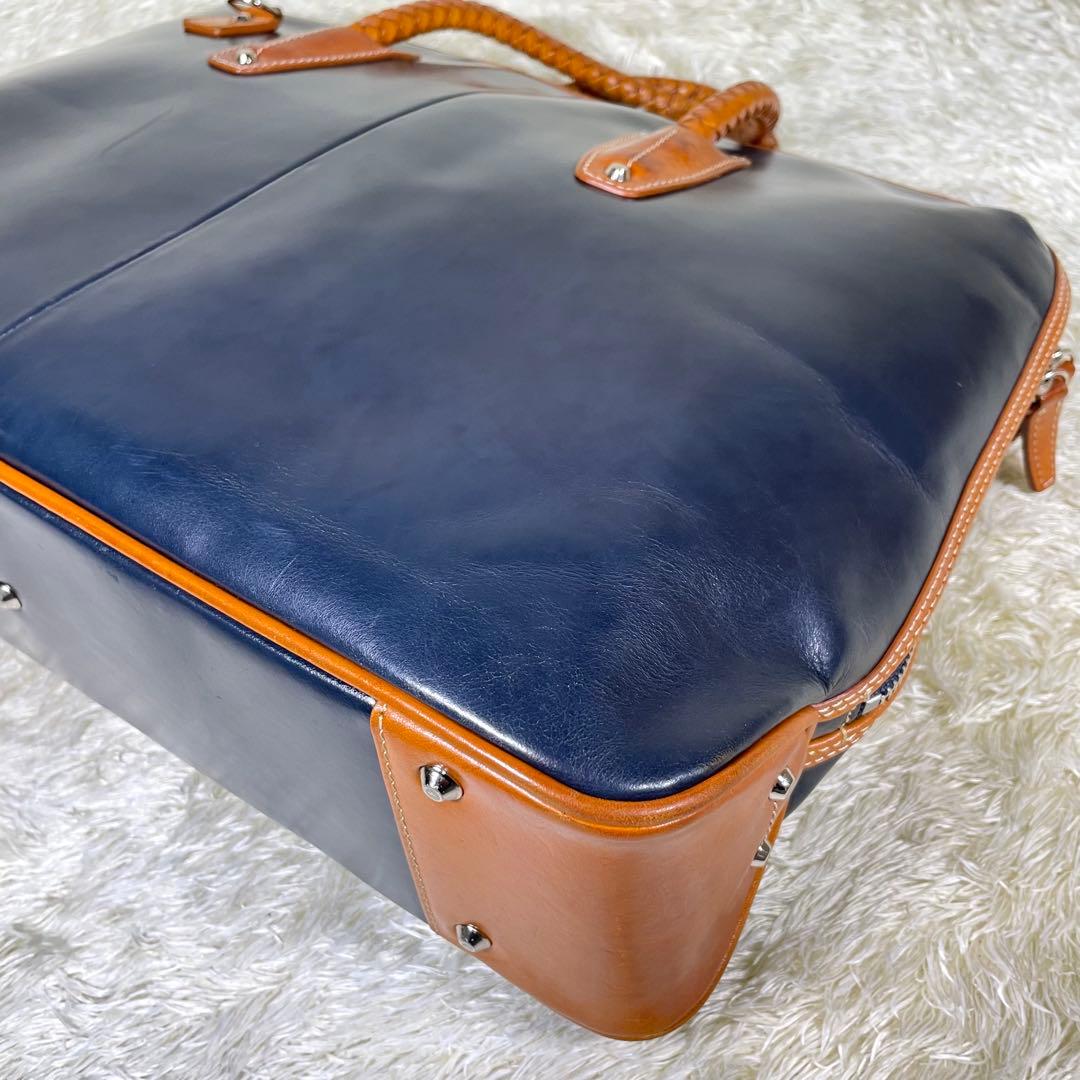 定番❗️キーファーノイ ブリーフケース ネイビー 2way A4 イタリアンレザー