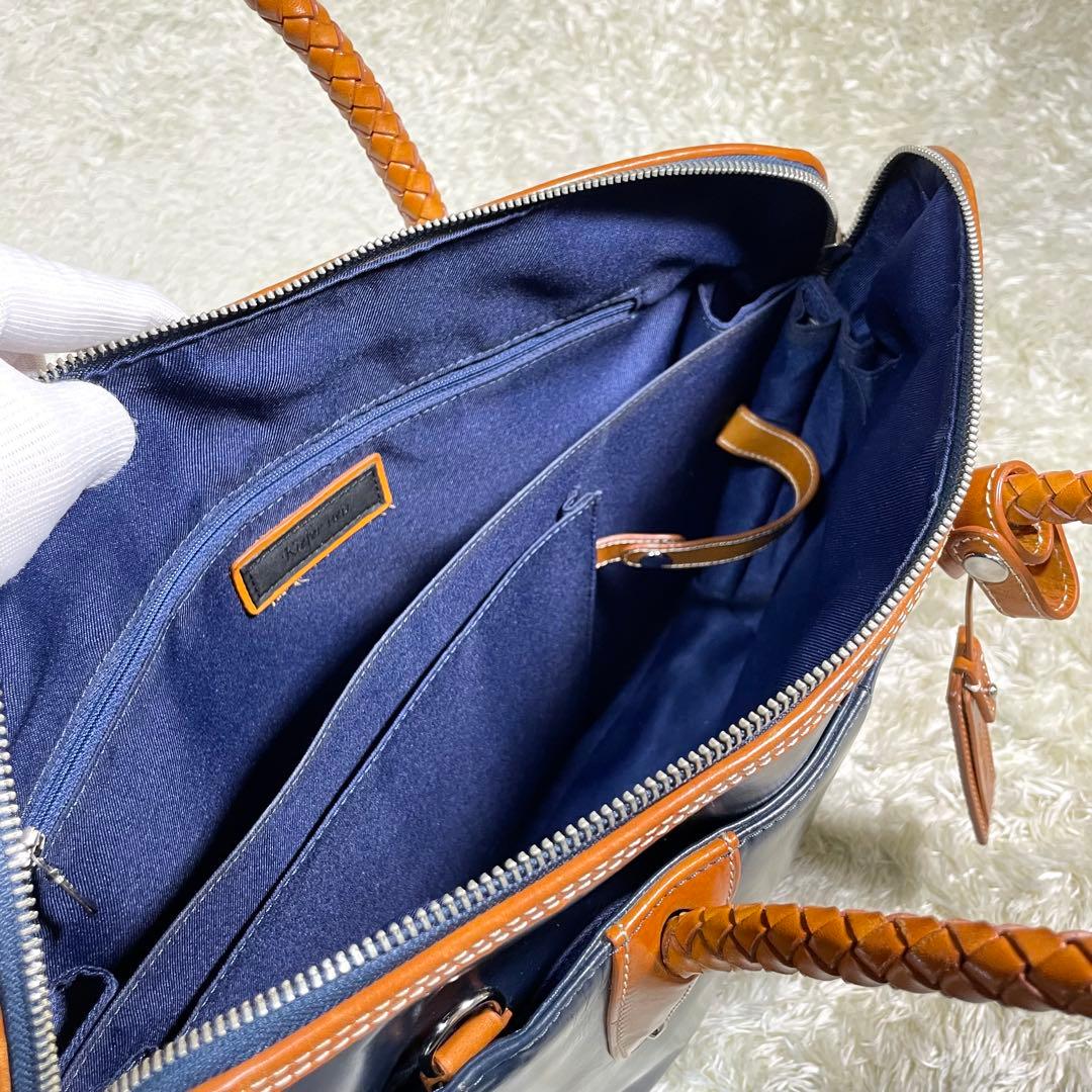 定番❗️キーファーノイ ブリーフケース ネイビー 2way A4 イタリアンレザー