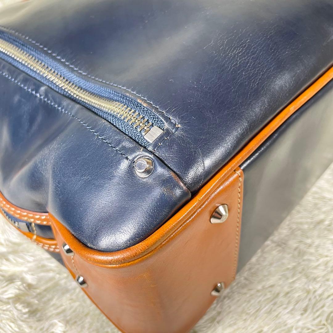 定番❗️キーファーノイ ブリーフケース ネイビー 2way A4 イタリアンレザー