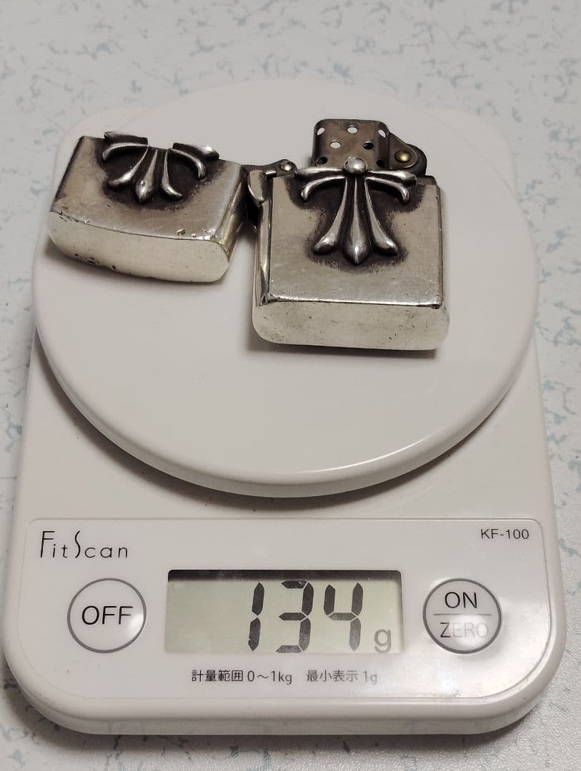 marublow クロスモチーフジッポオイルライター、スターリングシルバー