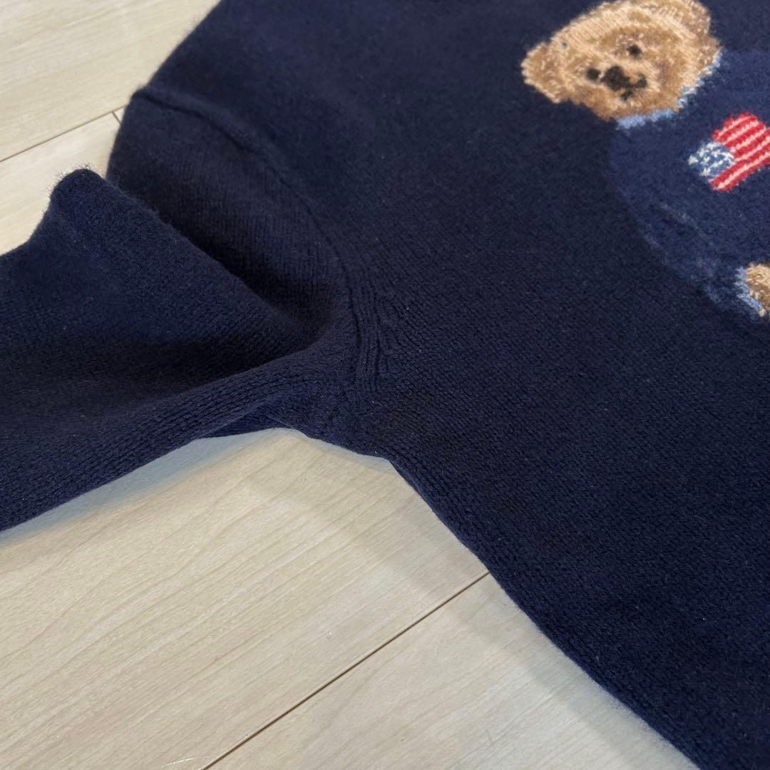 ポロラルフローレン ポロベア 刺繍 クルーネック ニット セーター ネイビー