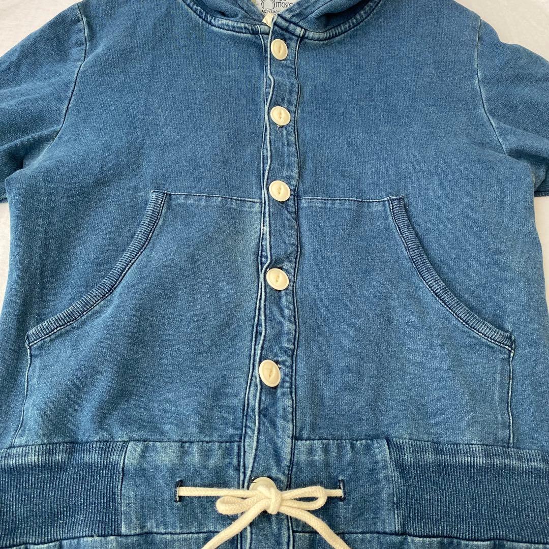 【ジムマスター】スウェットオールインワン つなぎ フード付き フルボタン M