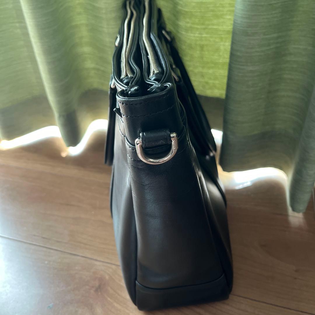 【美品】COACH コーチ　ブラック レザー　ビジネスバッグ　トート　本革
