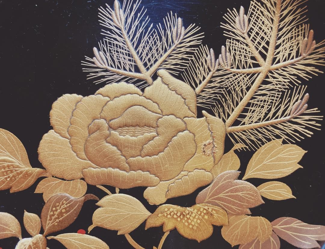 【値下げ】 京蒔絵 牡丹 ぼたん 蒔絵 溜塗 蓋付椀 【5客】