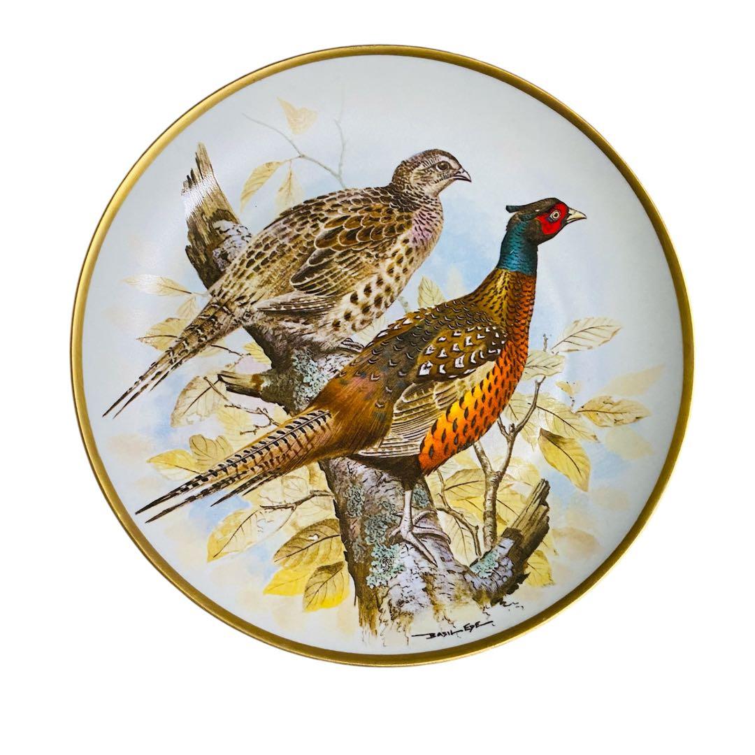野鳥絵皿　フランス　リモージュ　フランクリンポーセリン　12枚