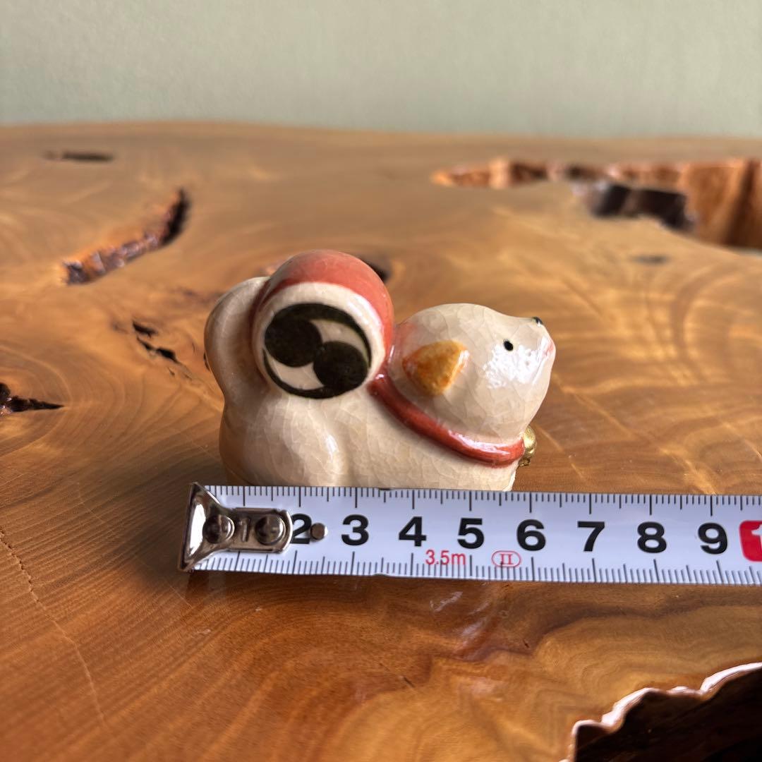 干支香合 太鼓 子犬 戌年 伊東桂楽造 楽焼 茶道具 共箱