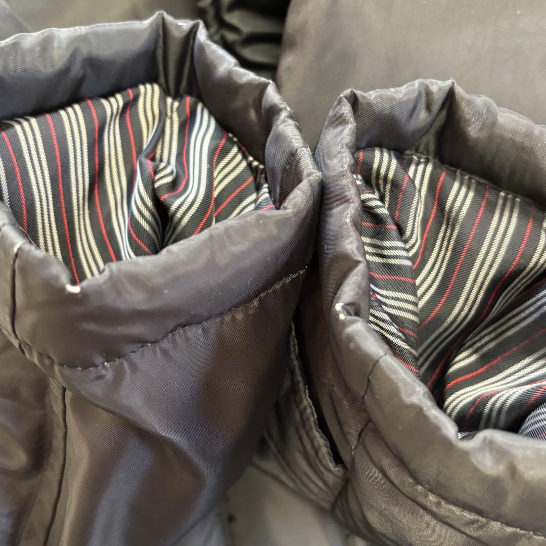 バーバリーブラックレーベル 黒 ダウンコート M シルバーフォックスファー