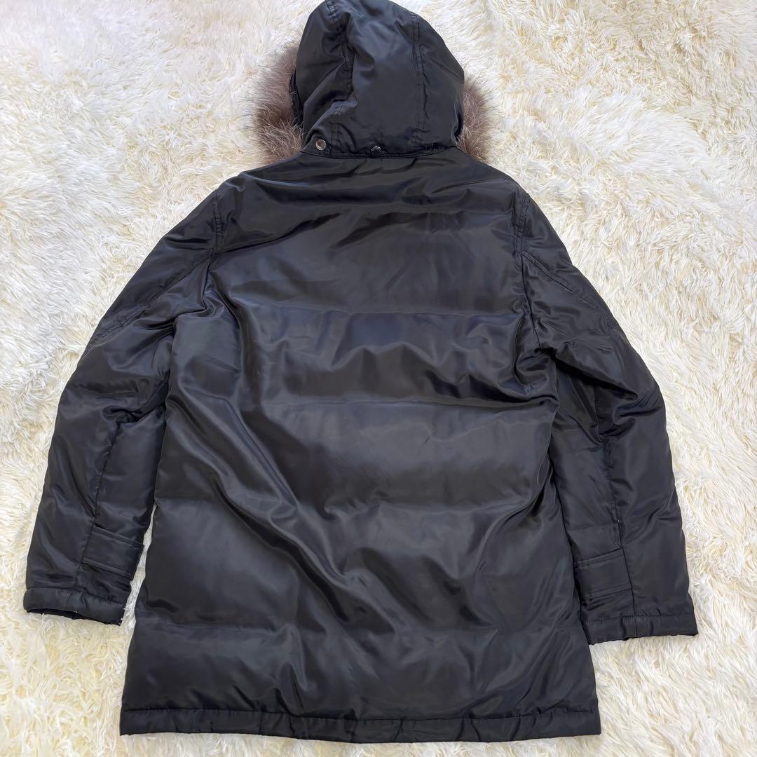 バーバリーブラックレーベル 黒 ダウンコート M シルバーフォックスファー