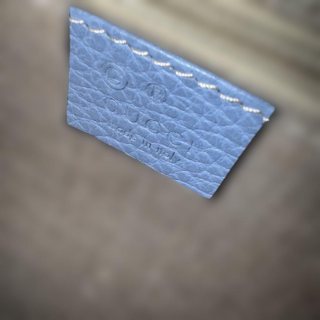 GUCCI インターロッキングG ライトブルーハンドバッグ