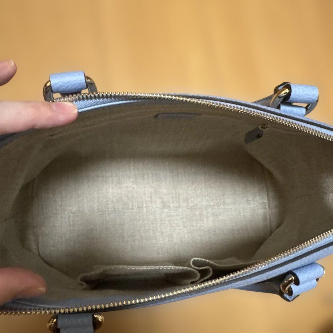 GUCCI インターロッキングG ライトブルーハンドバッグ