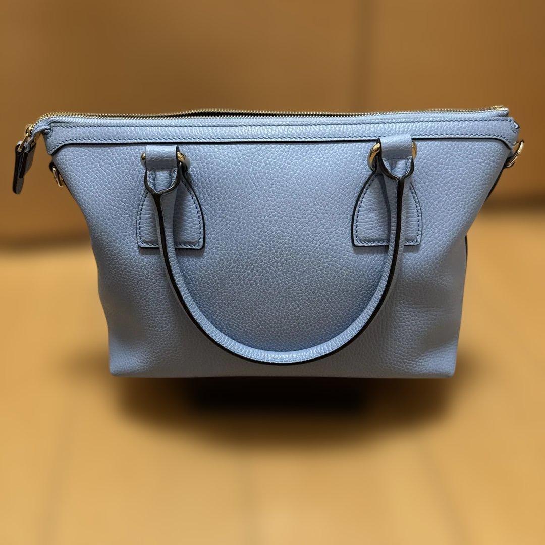 GUCCI インターロッキングG ライトブルーハンドバッグ