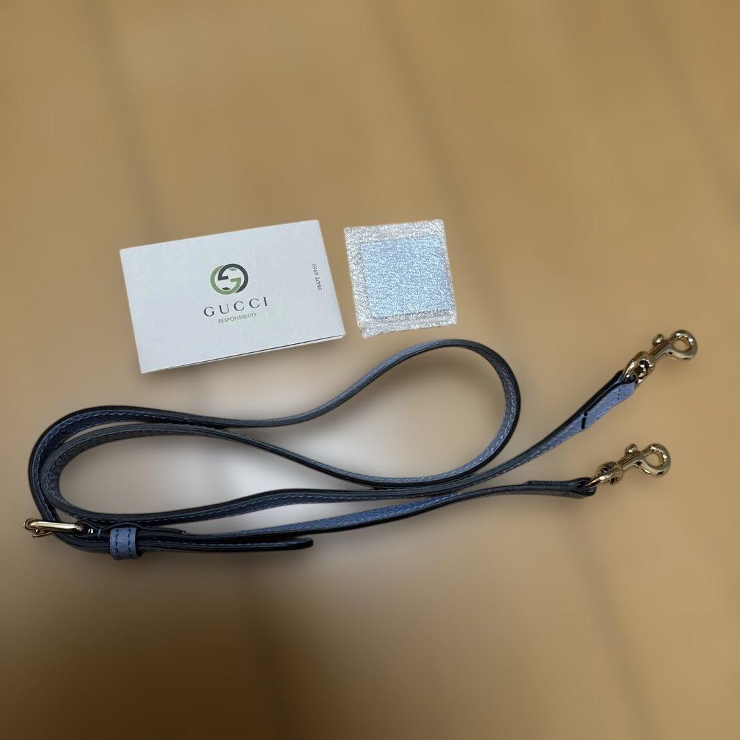 GUCCI インターロッキングG ライトブルーハンドバッグ