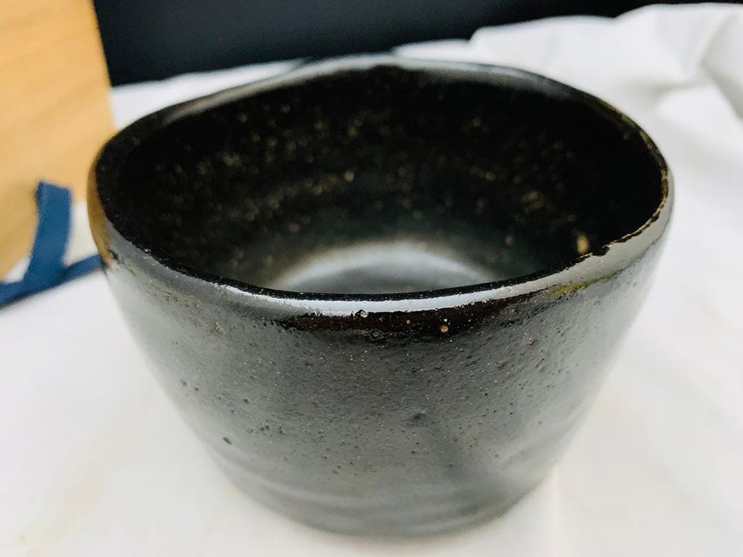 三代 佐々木昭楽　黒茶碗 黒楽茶碗 共箱 栞 茶碗