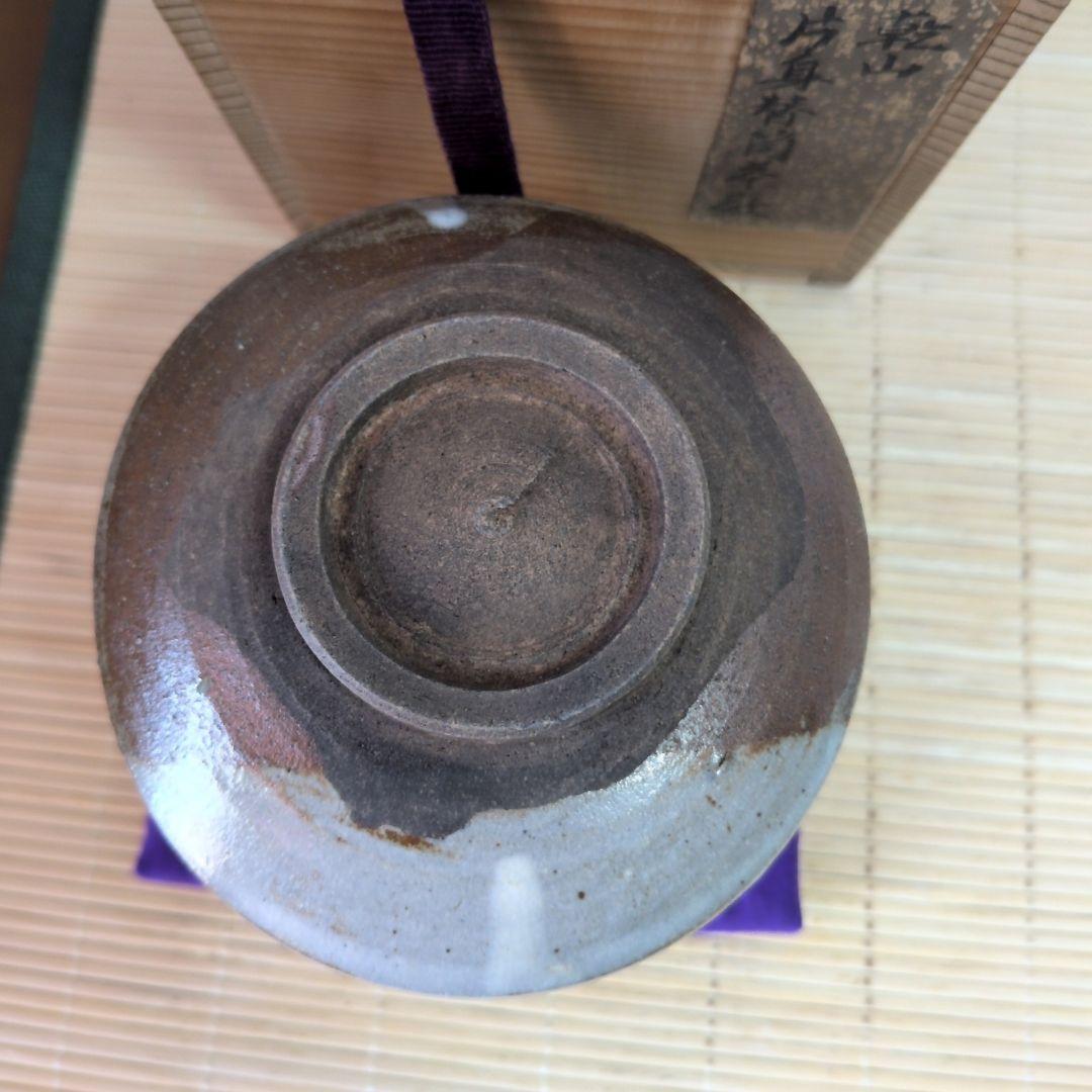 【美品】『抹茶茶碗』乾山写　片身替筒茶盌　　a2600109