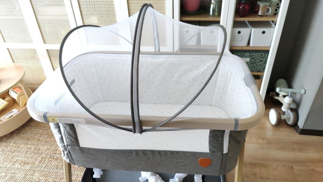 ベビーベッド グレー キャスター付きHZDMJ