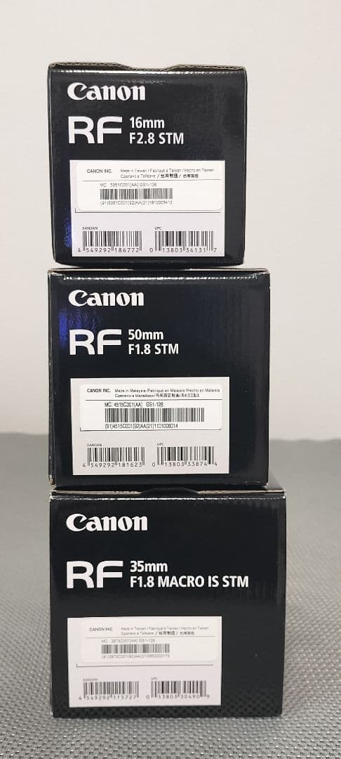 Canon RF 16mm 35mm 50mm 3本セット 美品 元箱付き