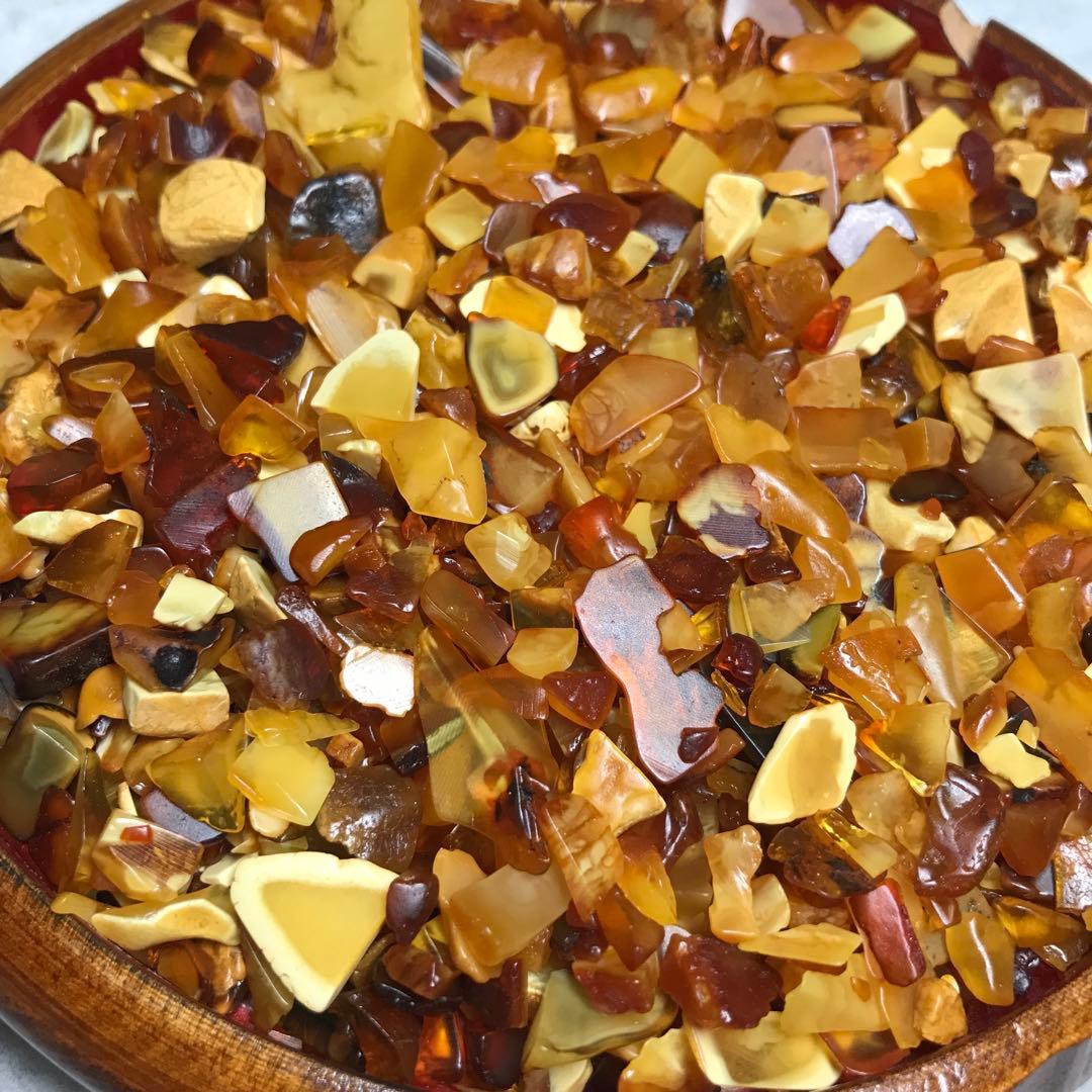 200★特選一品★希少☆AAA天然極上品【バルト海産MIXアンバー琥珀さざれ】❤️