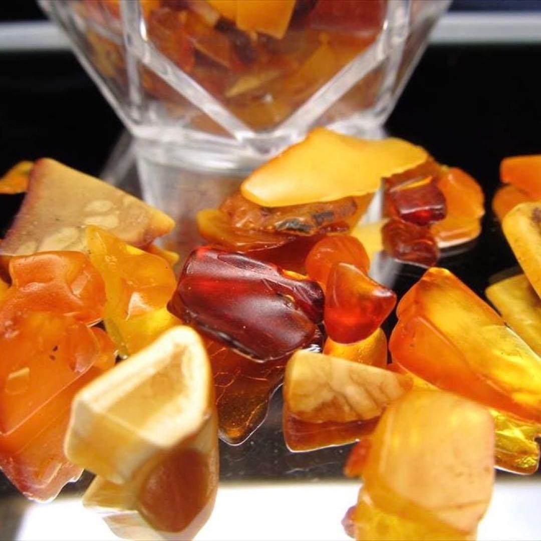 200★特選一品★希少☆AAA天然極上品【バルト海産MIXアンバー琥珀さざれ】❤️