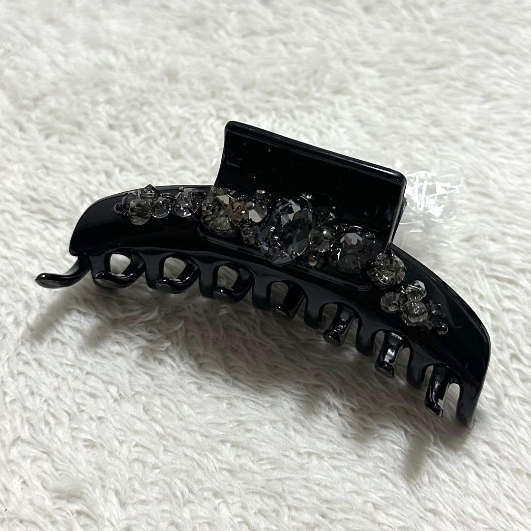 美品 Complex Biz ビジュー ラインストーン バンスクリップ 黒