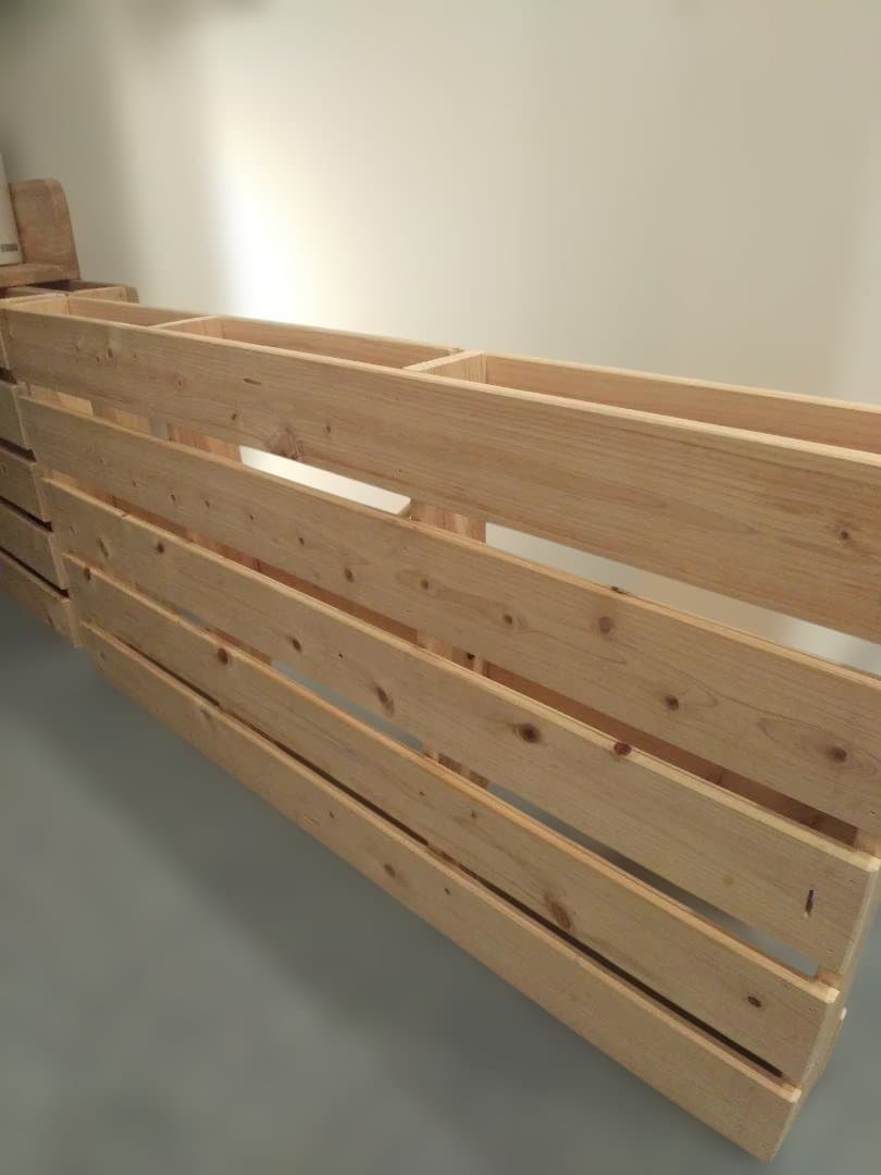 国産天然ひのきパレットベッド シングル 連結用コの字金具付き