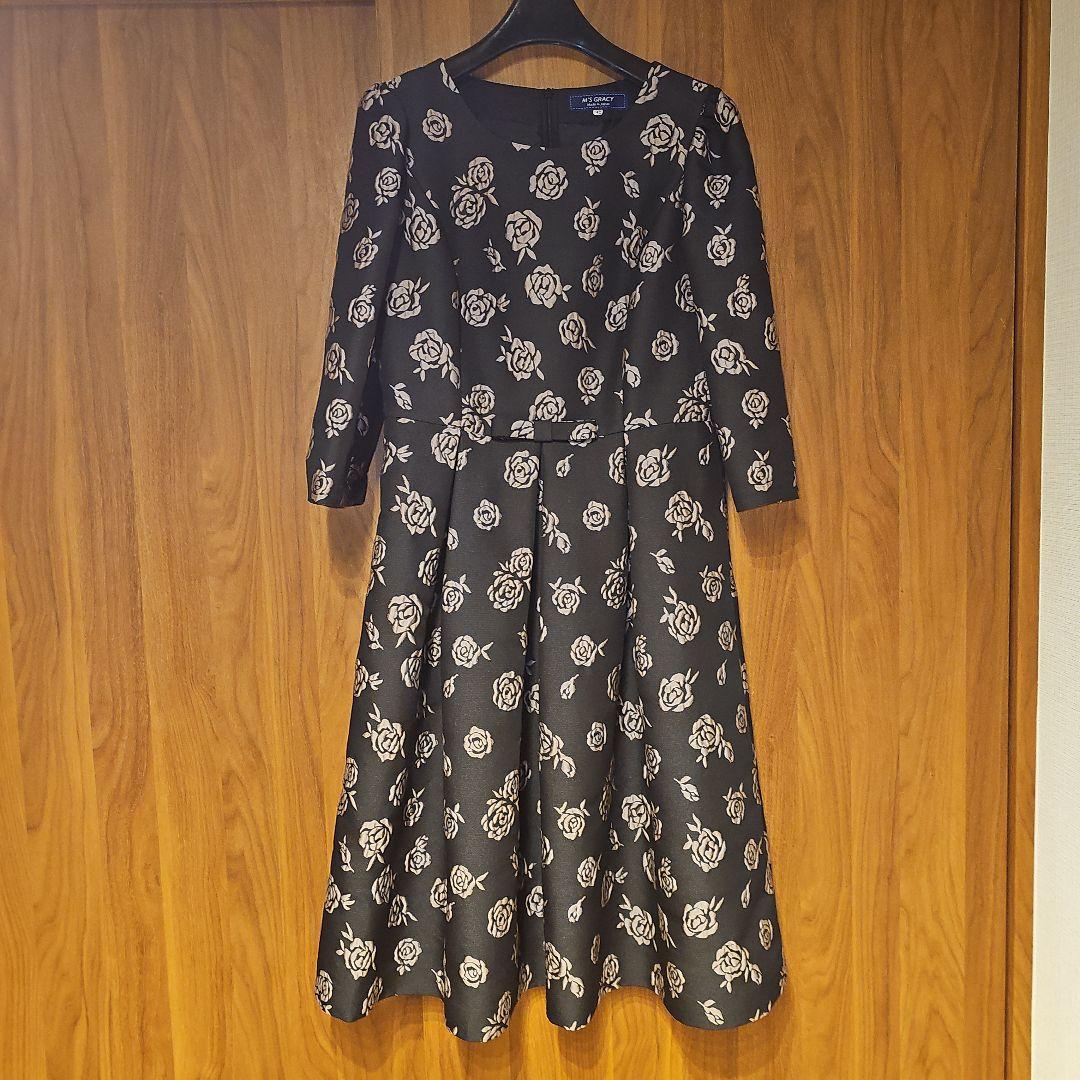 2024年インスタ掲載♡薔薇♡膝丈ワンピース 7分袖 42サイズ