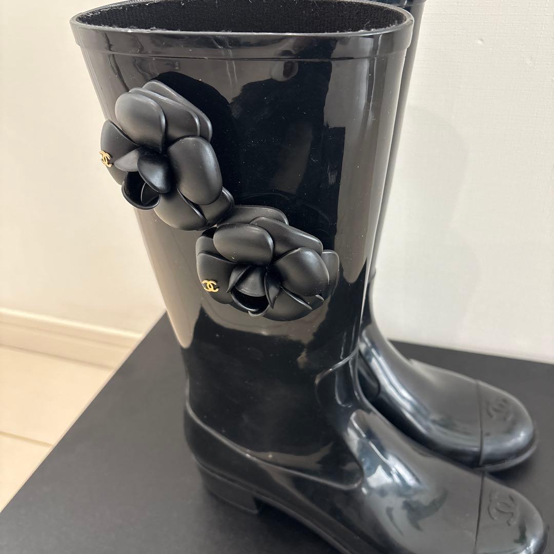 【土日限定値下げ】CHANEL カメリア レインブーツ37