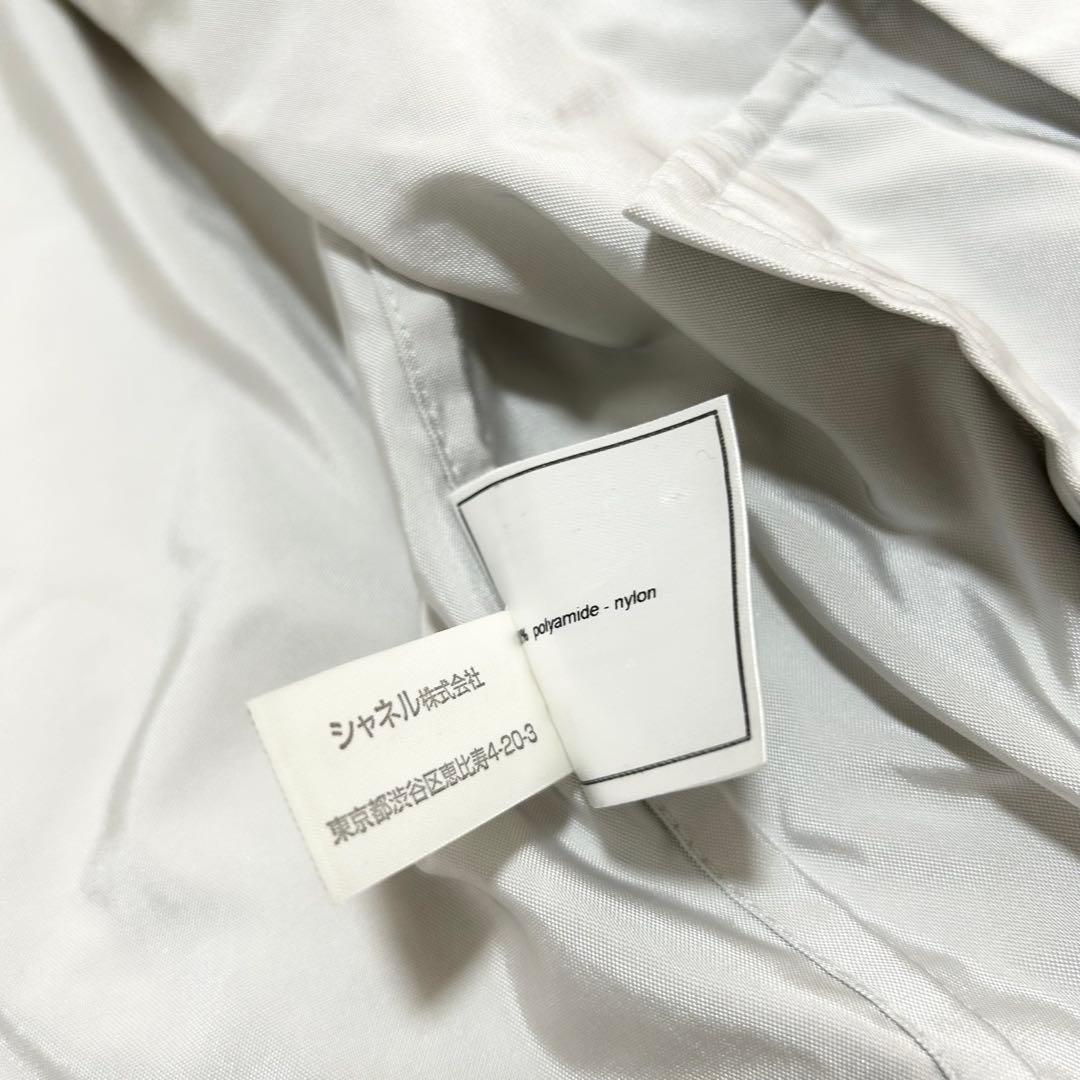 13429 CHANEL パテントレザーパイピングノーカラージャケット