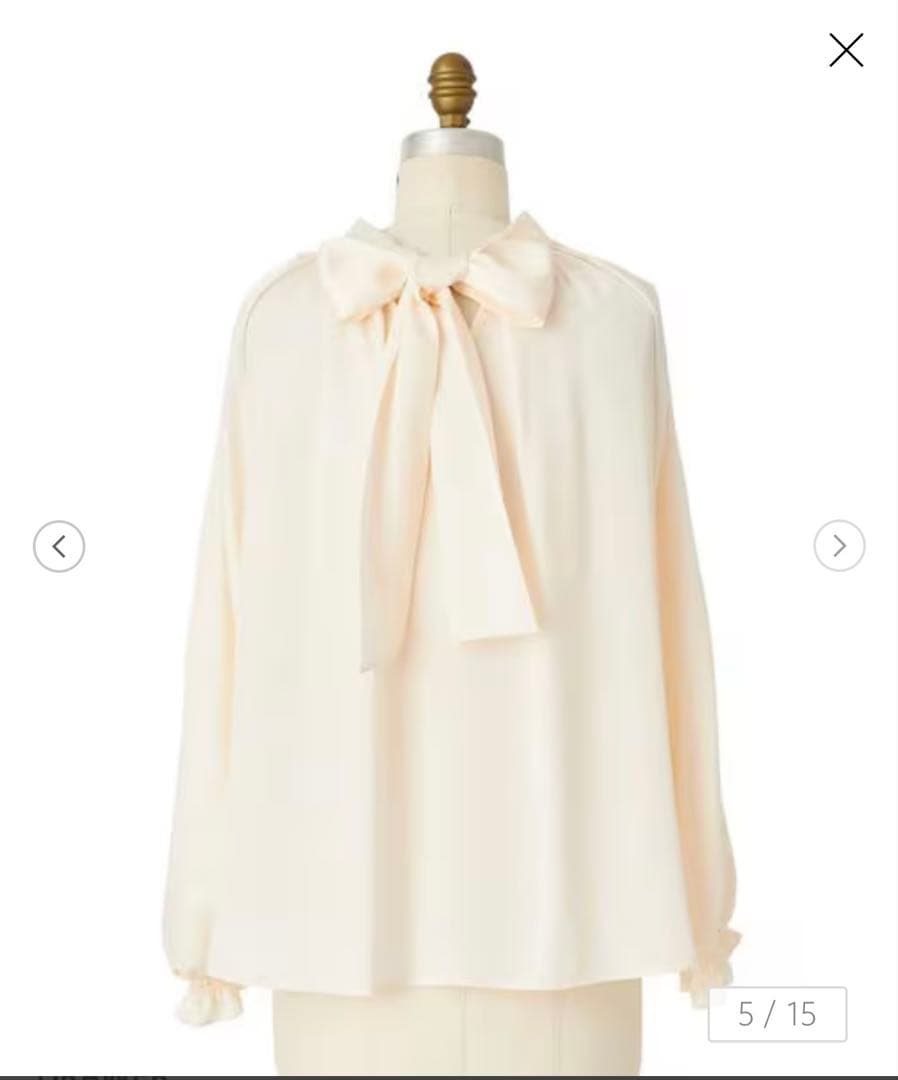 新品未使用タグ付drawerバックリボンブラウスblaminkボウタイブラウス
