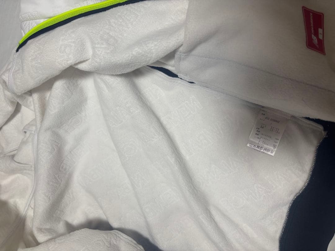 new balance フード付きジャケット M ホワイト/ネイビー