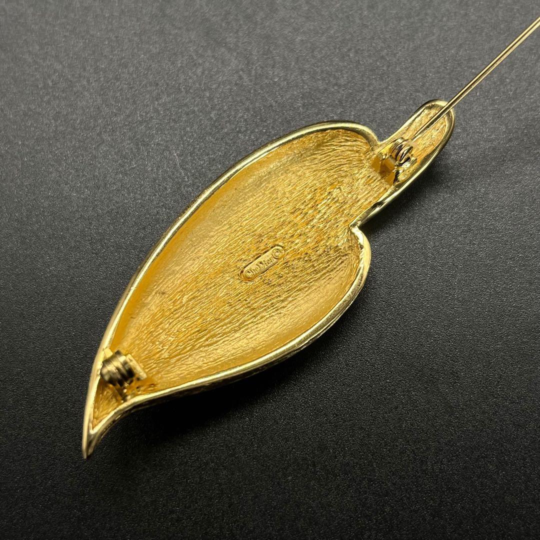 美品 4631 ChristianDior ディオール リーフモチーフ ブローチ