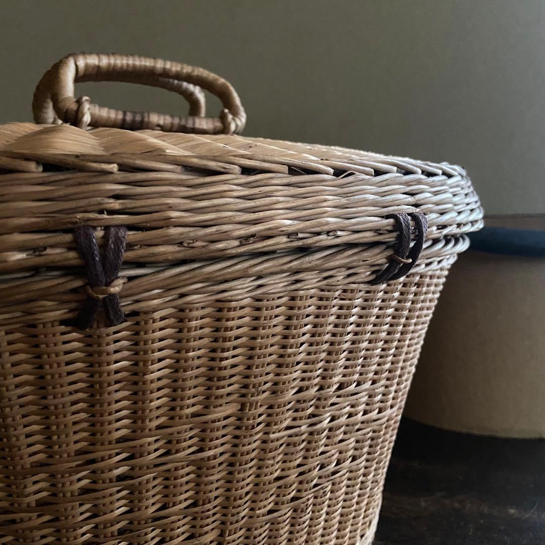 アンティーク　シルクハット　バスケット付き　イギリス製　レトロ