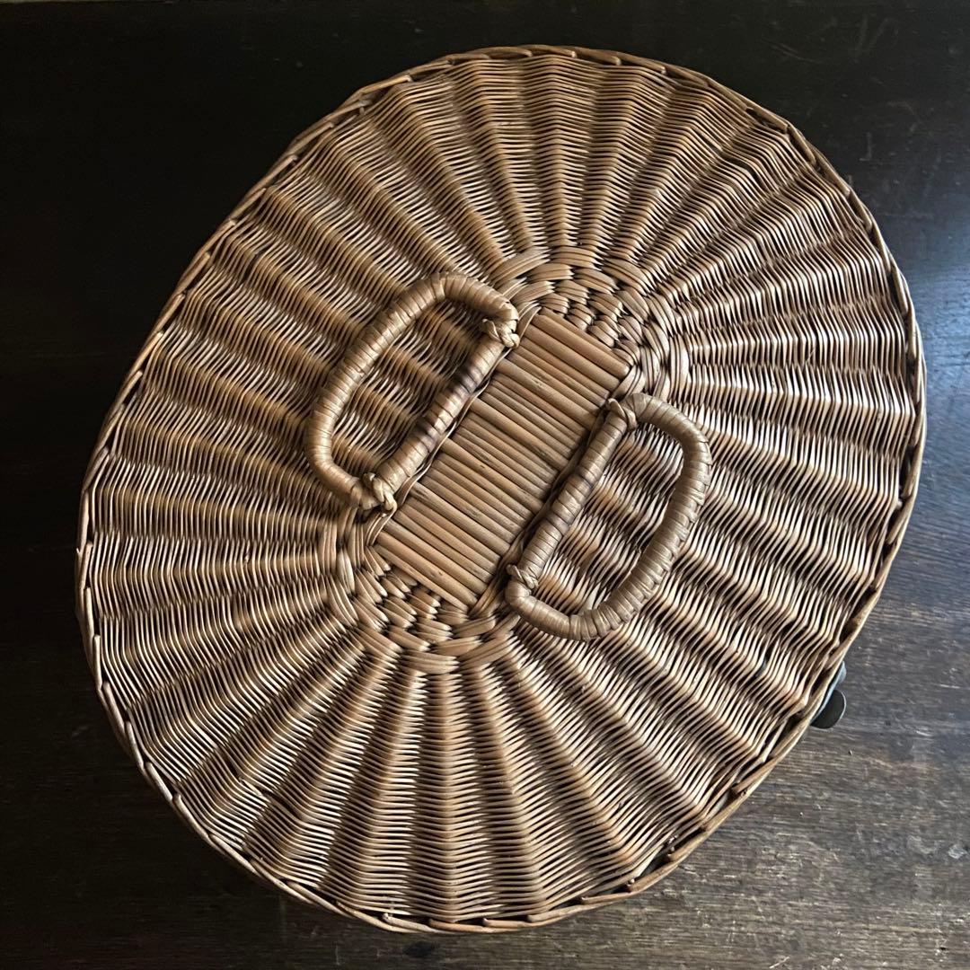 アンティーク　シルクハット　バスケット付き　イギリス製　レトロ