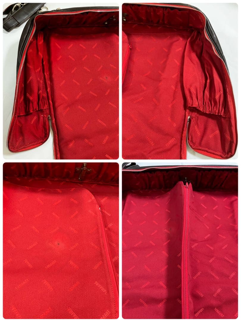 希少Ferrariフェラーリ本革レザートラベルバッグ　ガーメントバッグ2way