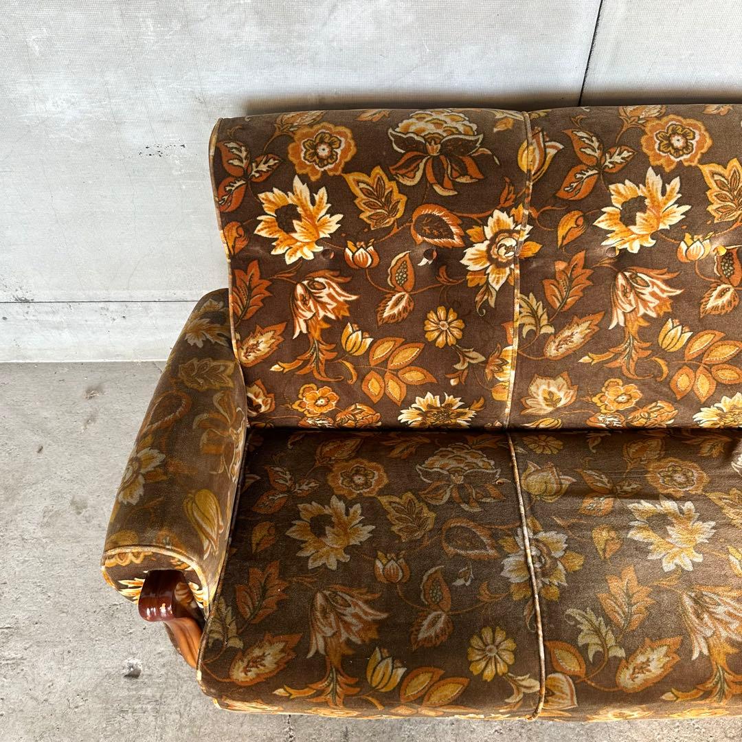 ꧁✿✿✿꧂金華山 ヴィンテージ 70s ミッドセンチュリー 3人掛けソファー