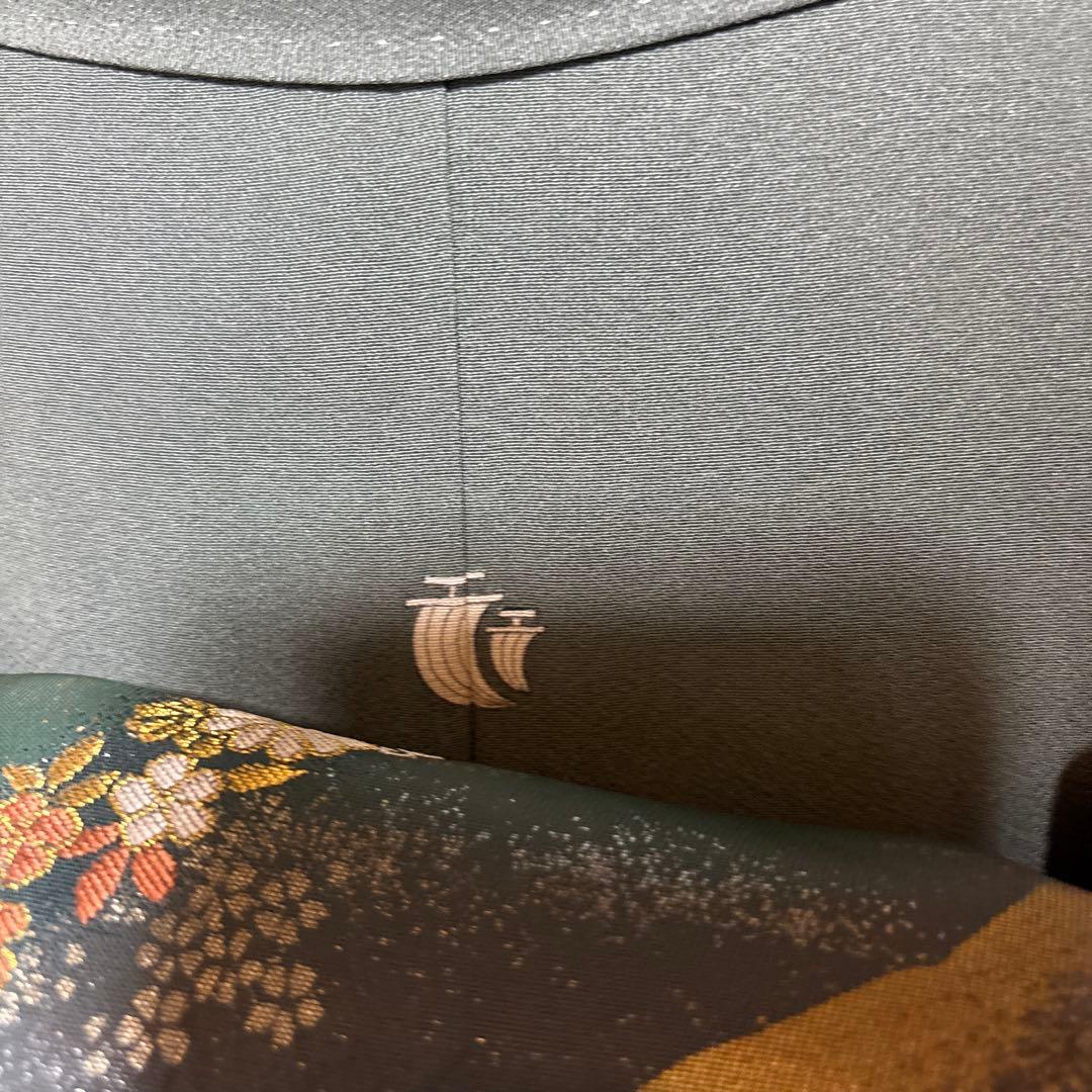 未使用近い　美品　袷　正絹　縮緬　色無地　フルセット　西陣唐織漆箔袋帯