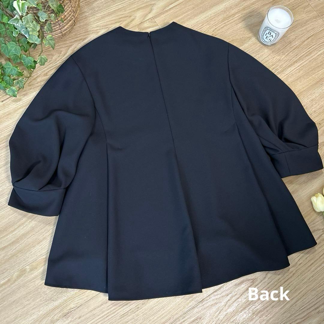 ADOREアドーア　クリアボンディングブラウス　38　長袖　フレアシルエット