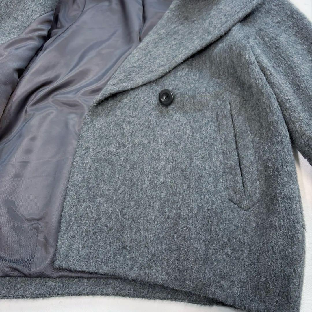 スナイデル コクーンダブルコート ウール アルパカ混 グレー オーバーサイズ