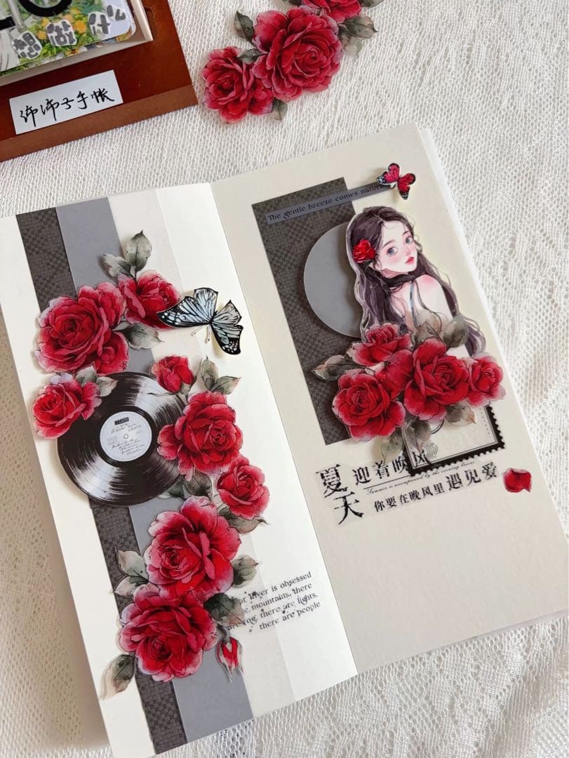 壹洱原创《旧日红笺》海外マスキングテープ　マステ 【2563】