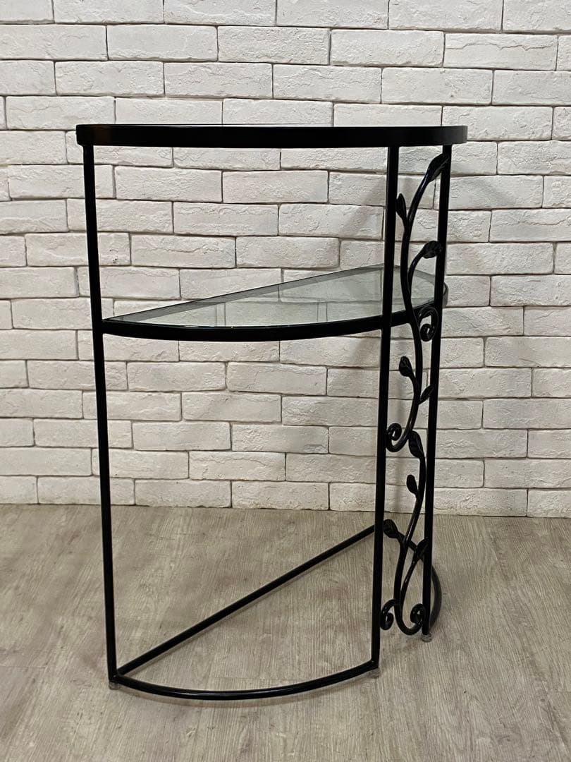 【東京都内23区配送無料】定価6万円　ガラス　コンソール　植物　玄関　棚　飾り