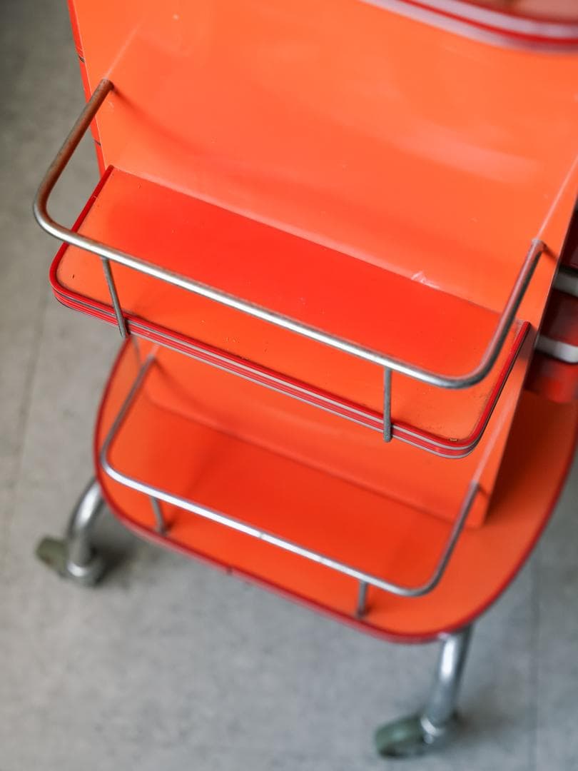 70's vintage スペースエイジ ツールワゴン シェルフ ポストモダン