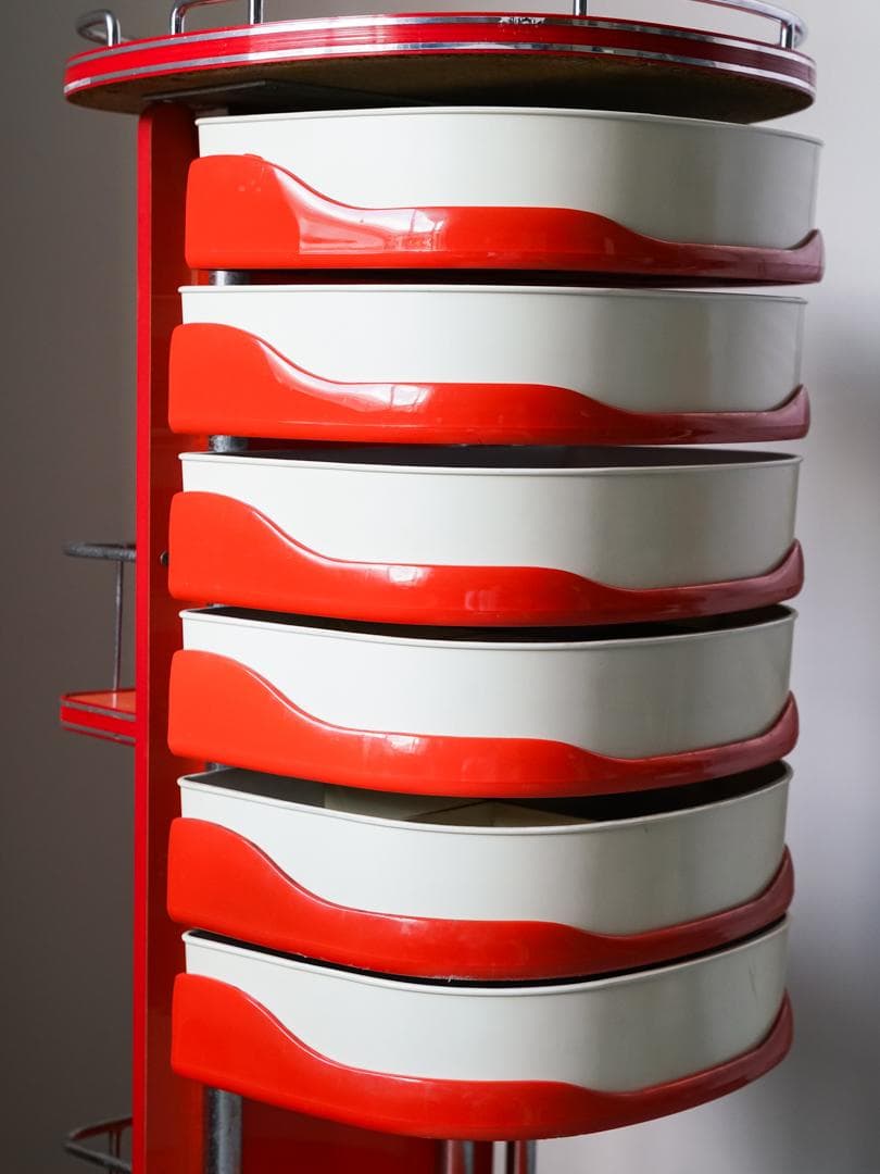 70's vintage スペースエイジ ツールワゴン シェルフ ポストモダン