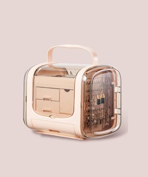 【新品】aimoha（アイモハ）メイク＆アクセサリー収納ボックス （ピンク）