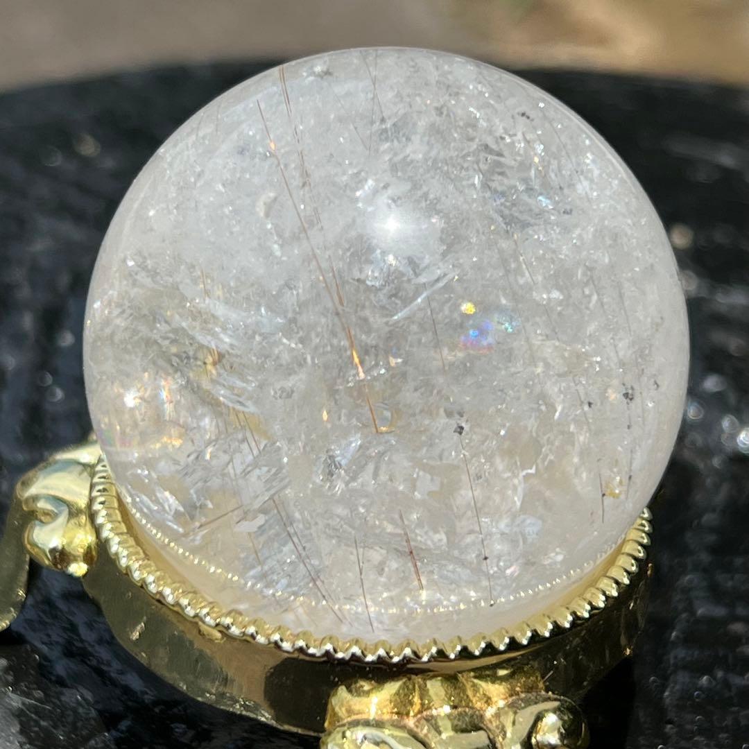 ✨キラッキラ✨ゴールドルチルインクォーツ 丸玉 天然石 パワーストーン 原石