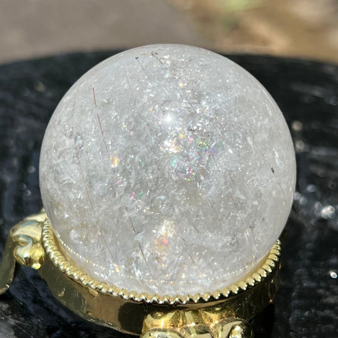 ✨キラッキラ✨ゴールドルチルインクォーツ 丸玉 天然石 パワーストーン 原石