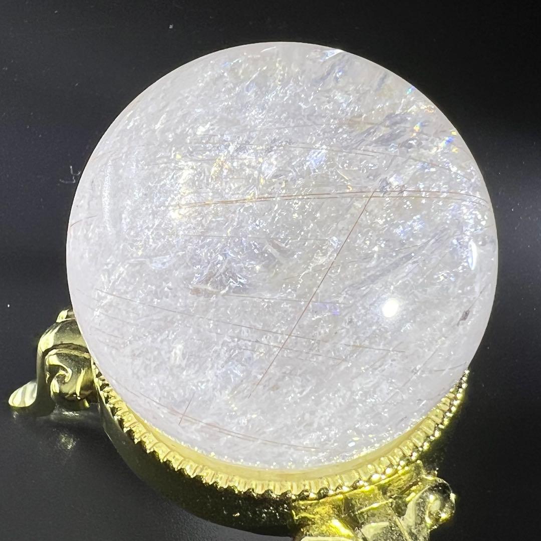 ✨キラッキラ✨ゴールドルチルインクォーツ 丸玉 天然石 パワーストーン 原石