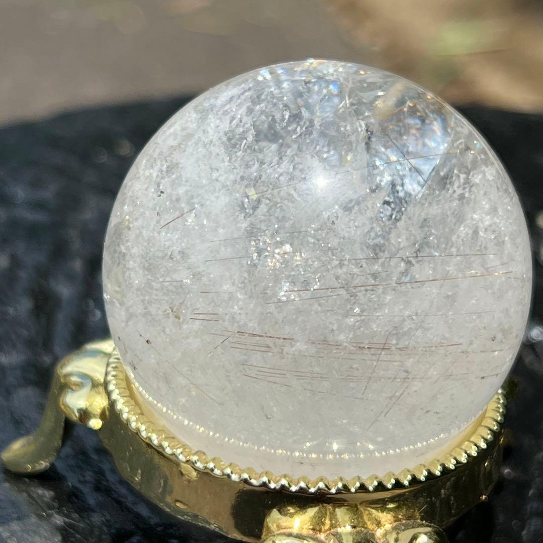 ✨キラッキラ✨ゴールドルチルインクォーツ 丸玉 天然石 パワーストーン 原石